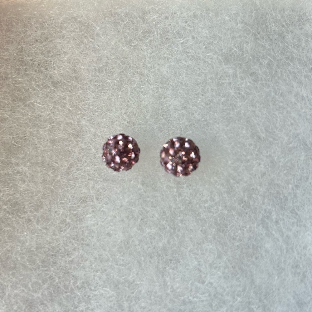 Purple CZ Sterling Silver Sparky Earrings